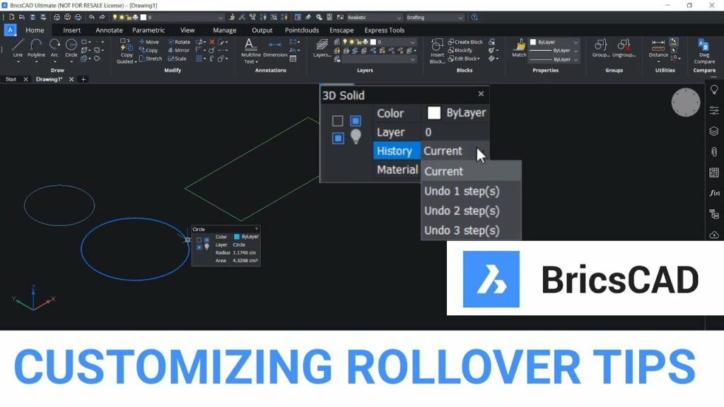 Customizing Rollover Tips in BricsCAD (BQ)