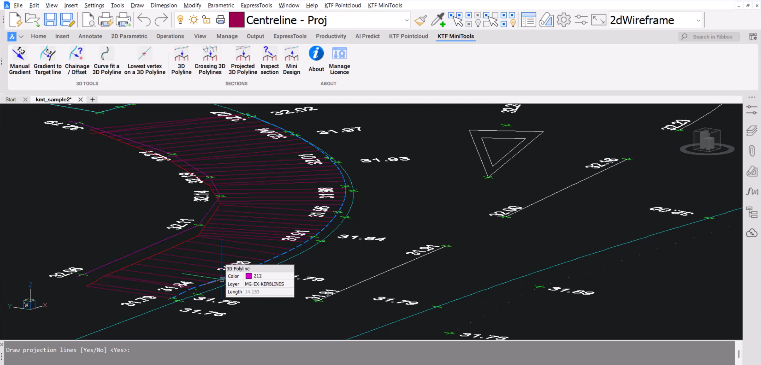 KTF MiniTools civil for BricsCAD interface