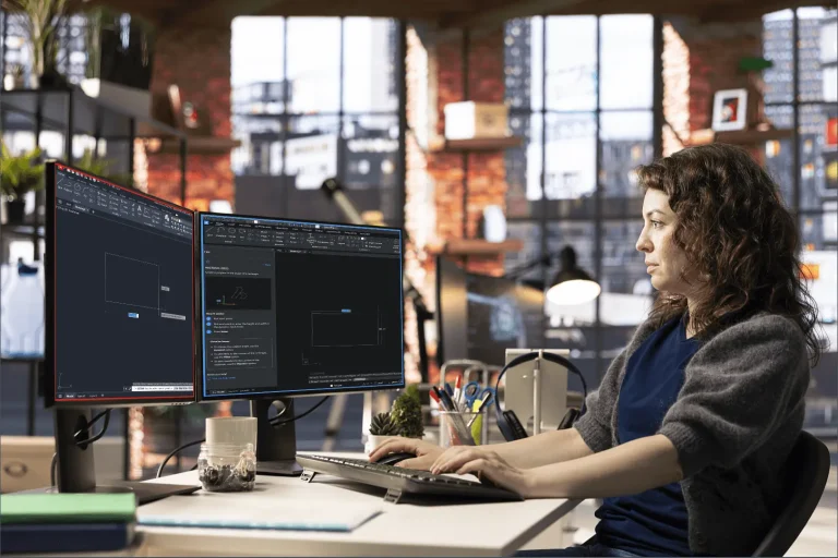 CAD professional migrating from AutoCAD to BricsCAD using a familiar interface on dual monitors