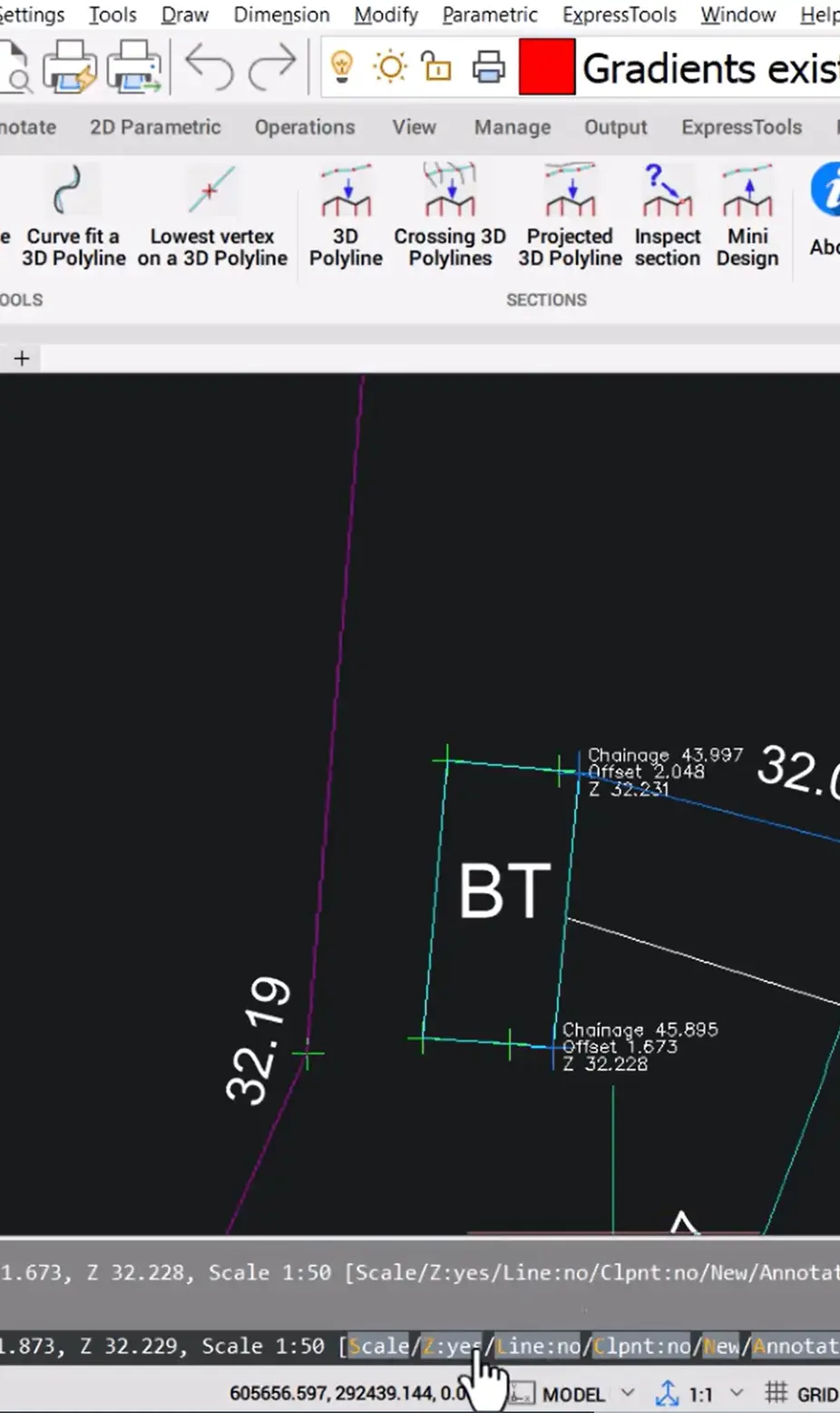 ktf-minitools-chainage-offset-elevation-annotation